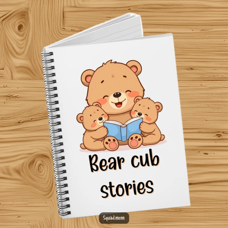 Funny Bear Mom Notebook: Adorable mama bear reading to her cubs, great for journaling and note-taking with a theme of love and stories.