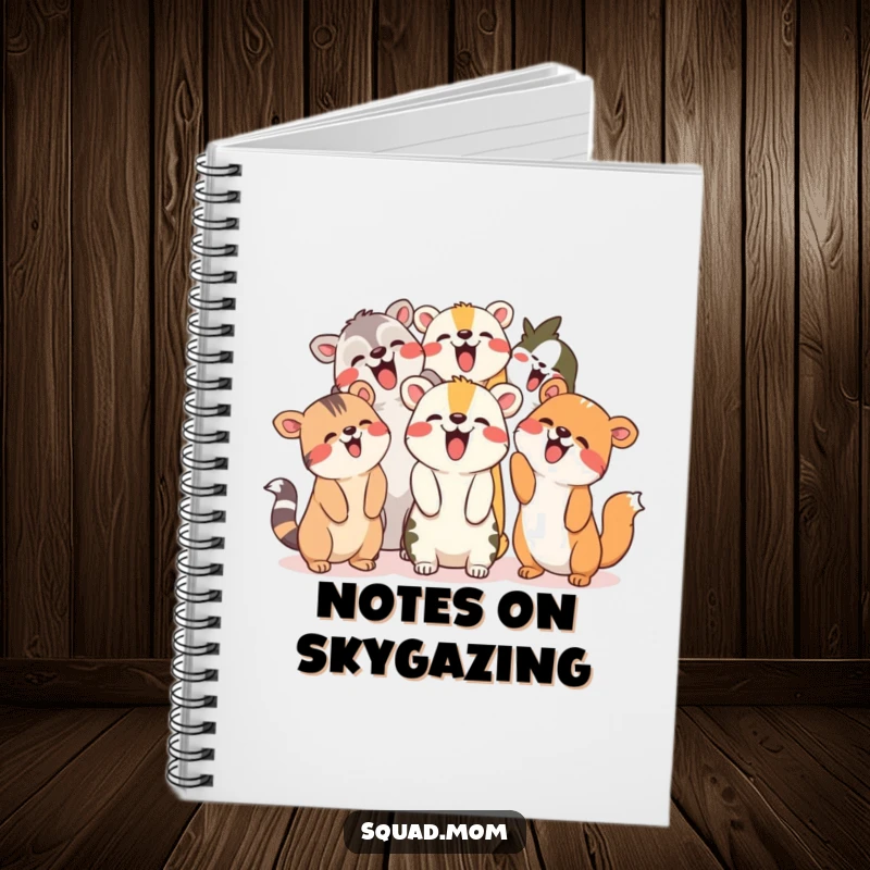 Funny Notebook: Group of animal friends giggling and pointing upwards, perfect for creative writing and notes.