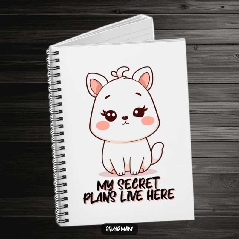 Funny Kawaii Mom Animal Notebook with a cute winking character, perfect for jotting down notes with a humorous touch.
