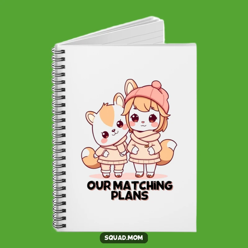 Funny Kawaii Mom Matching Outfit Notebook - Jot Down Duo Adventures Hilariously!