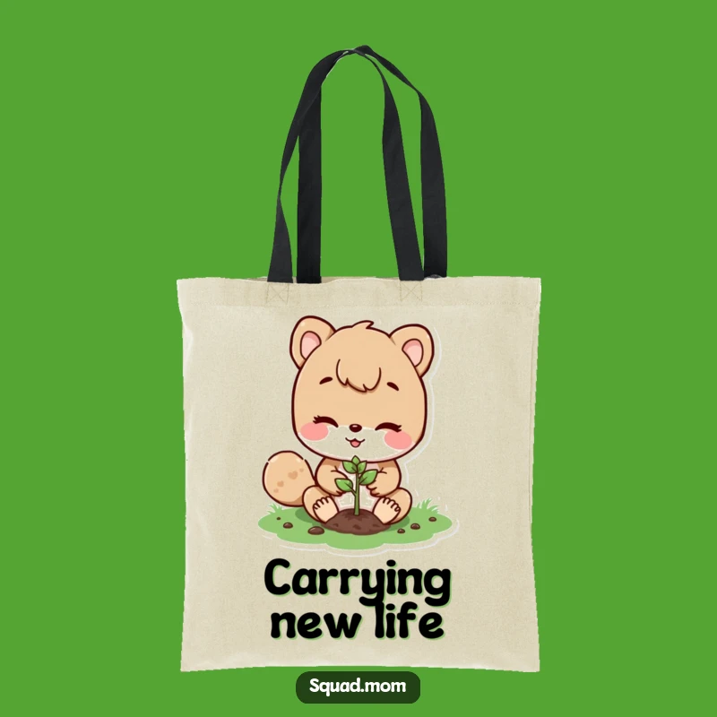 Funny Animal Mom Seed Planting Tote Bag: Carry Your Green Thumb