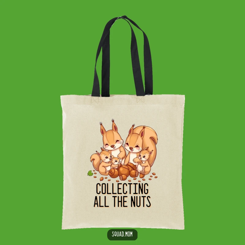 Funny Squirrel Acorn Tote Bag: Gathering Crew, Humorous & Practical Gift