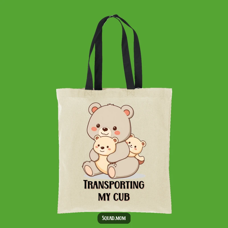 Funny Bear Mom Tote Bag - Whimsical Carryall Gift