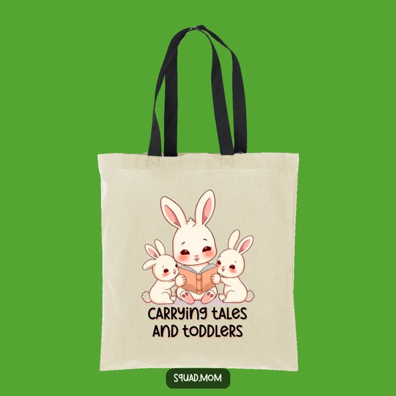 Funny Rabbit Mom Tote Bag: Adorable Storybook Accessory for Moms