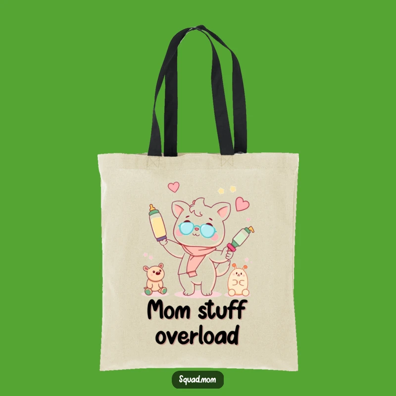 Funny Kawaii Mom Juggling Tote Bag - Cute Mom Life Carry-All!